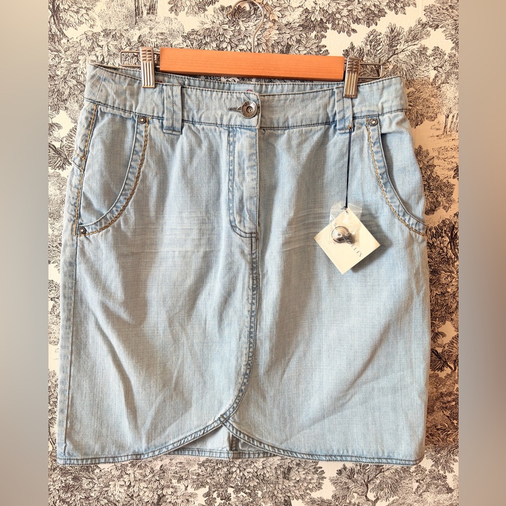 Blue Willi's Light Blue Denim Jean Skirt NWT Denmark Sustainable Mini New 10 12
